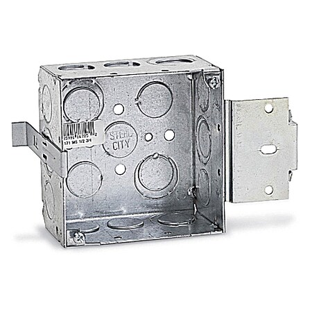 Abb Outlet Electrical Box, 42 cu. in., Square, Steel 72171MS341